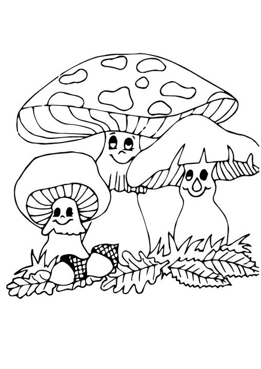 Free Printable Mushroom Coloring Pages, Mushroom Coloring Pictures for Preschoolers, Kids ...